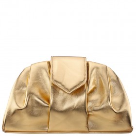 Dámske kabelky Nina Shoes | Mäkká metalická kabelka Fedra Gold Leated