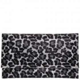  Dámske kabelky Nina Shoes | Čierna kabelka Kimora s leopardím vzorom a kryštálmi